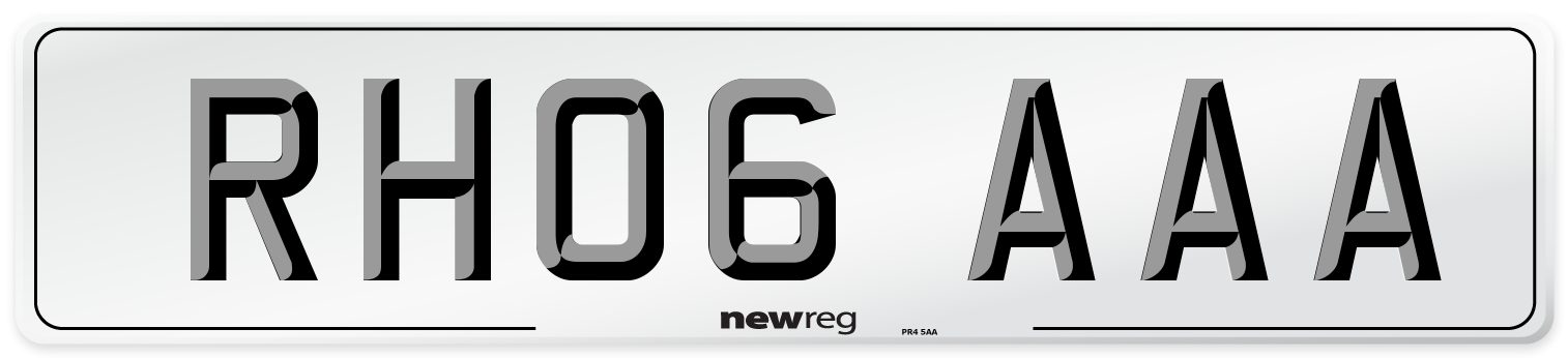 RH06 AAA Number Plate from New Reg